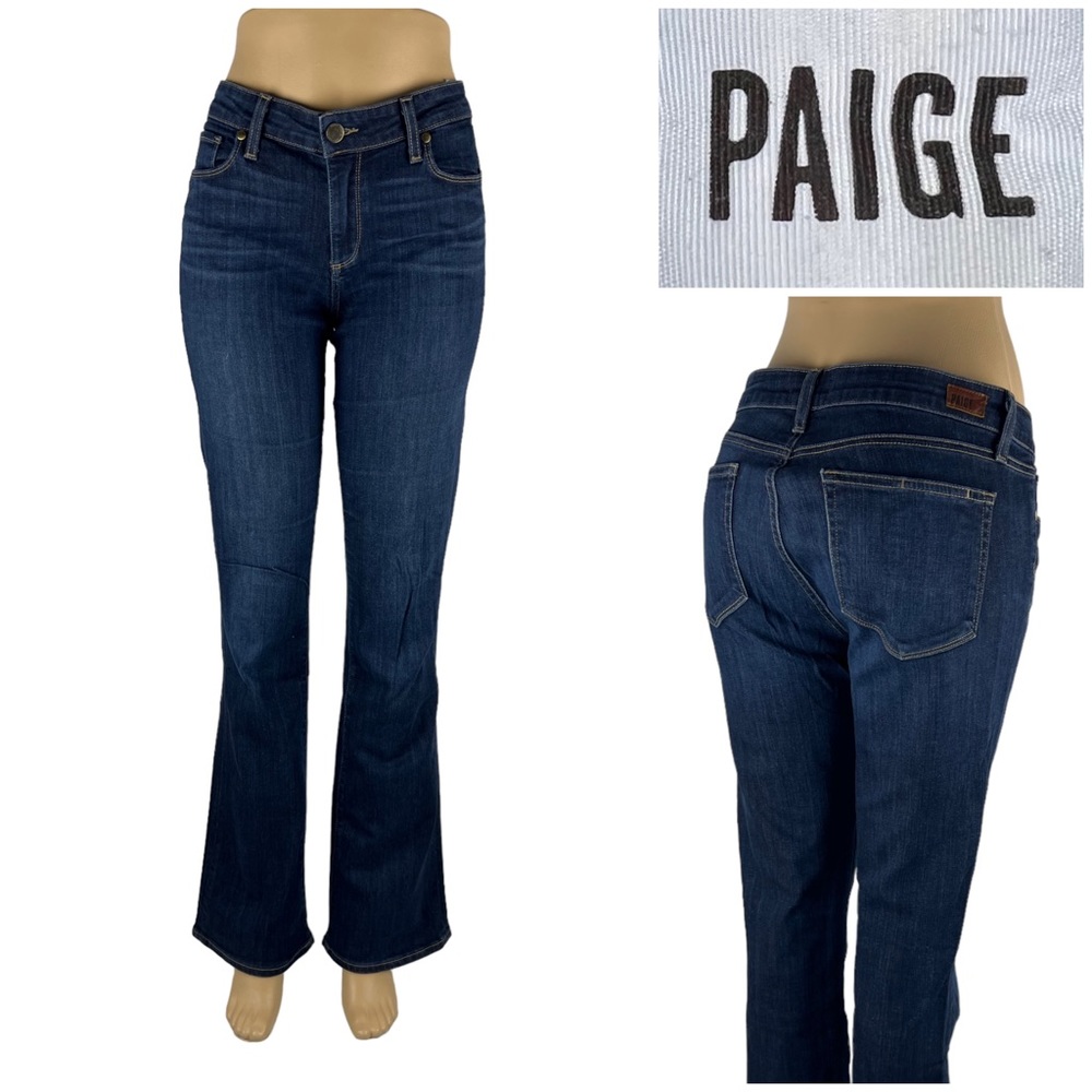 Paige Womens 33 X 34 Dark Wash Manhattan Bootcut Midrise Jeans Size 31 Stretch